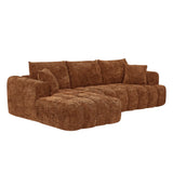 Chenille L-Shape Luxury Sectional Oversized Sofa,Mnimalist Design,Comfy Sleeper Couch for Living Room,Apartment&Reception Spaces,No Assembly Required