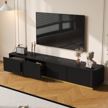 ON-TREND Luxury Fluted TV Stand for TVs Up to 85