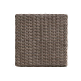 Outdoor PE Rattan Backless Barstools, Set of 2, Dark Brown
