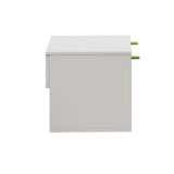 set of 2 nightstand with Stylish Wall-Mounted Cabinet - Dustproof Drawer + Open Area, 3-Stage Rails, Carved Design, Anti-Wobble, DIY-Matchable, Multi-Scene