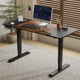 55"×24" Black&Rustic brown Electric Standing Desk Height Adjustable Desk for Home and Office Computer Table Gaming Desk Modern  Lift-up Desk