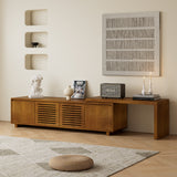 63" Mid-Century Modern Extendable TV Stand for TVs up to 75", Media Console TV Cabinet for Living Room, Farmhouse Entertainment Cabinet with Storage & Adjustable Panel