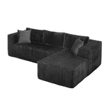 105" L-Shaped Modular Compression Sofa, Plush Upholstery, All-Foam Structure (No Springs), Vacuum-Packed, Space-Saving for Living Room, Bedroom, Apartment  (Left Chaise)