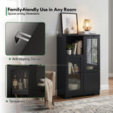MDF painted Cabinet with Glass Doors and drawer, open storage space, Navy Blue, Bedroom, Living room