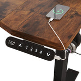 L-Shaped 59" Height Adjustable Electric Standing Desk, Sit and Stand Up Computer Desk For Home Office rustic brown