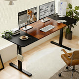 55"×24" Black&Rustic brown Electric Standing Desk Height Adjustable Desk for Home and Office Computer Table Gaming Desk Modern  Lift-up Desk