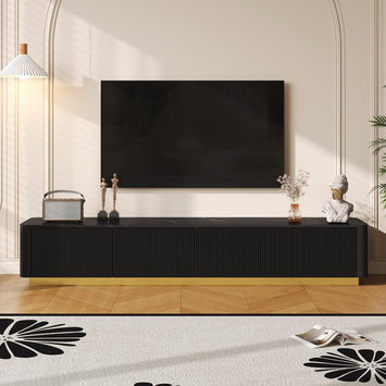 ON-TREND Luxury Fluted TV Stand for TVs Up to 85