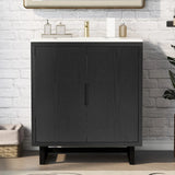 30" Bathroom vanity Set with Sink, Combo Cabinet, Bathroom Storage Cabinet, Solid Wood Frame(The Same with SV000008AAE-1)
