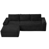 104 Inch Cloud Sectional Couch,Modern Modular Sectional Sofa with Deep Seat,Corduroy Boneless Couches with L-Shape Chaise for Living Room Bedroom,No Assembly Required