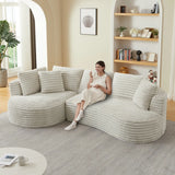 Modern Curved L-Shape Luxury Sectional Oversized Sofa: Minimalist Design, Comfy Sleeper Couch for Living Room, Apartment & Reception Spaces,No Assembly Required