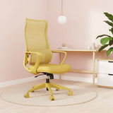 Ergonomic Colorful Office Chair 500lb (About 226.8kg) Home Office Mesh Breathable High Back, With Adjustable Lumbar Support Computer Chair, Integrated Molded Foam Seat Cushion, Fireproof (Yellow)