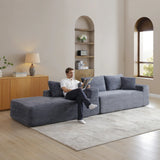 105'' Modular Sectional Sofa, Cloud Sectional Couch with Deep Seat, Modern Modular L-Shape Sofa Couch with Chaise,Upholstered Couches for Living Room Bedroom,No Assembly, (Grey)