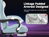 Gaming chair, Computer Chair Ergonomic Chair with Footrest Office Chair Ergonomic Computer Chair with Lumbar Backrest Bluewhite