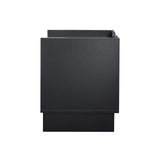 Mid Century Modern Nightstand with Charging Station and LED lights, Night Stand with 2 Drawers, Bedside Tables/End Table for Bedroom or Living Room, Black