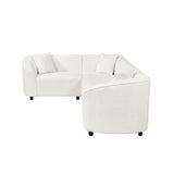 104" L-Shaped Curved Contemporary Sectional Sofa in Beige: Plush 4-Seater, Sculptural Design & Premium Bouclé Upholstery – Modern Luxury for Spacious Living