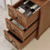 End Table with 3 Drawers, Corner Table with 2 Open Shelves, Tall Side Table for Bedroom and Corner, Walnut,Expect Arrival Date (2025/5/27)