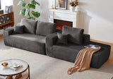 104" Cloud Sectional Sofa with L-Shape Chaise and Side Pockets , Modern Modular Design, Deep Seating, Upholstered Couch for Living Room/Bedroom, No Assembly Required (Plush Fabric), Grey,Right
