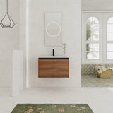 LEVISTAR Oak 36 Inch Bathroom Vanity with resin Countertop Sink,  2 Doors Bathroom Cabinet Set