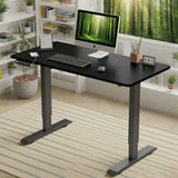 55"×24" Black Electric Standing Desk Height Adjustable Desk for Home and Office Computer Table Gaming Desk Modern Lift-up Desk