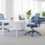 Ergonomic Color Office Chair 500lb (About 226.8kg), Home Office, Mesh Back, Integrated Molded Foam, Comfortable Sitting, Flipping Armrest, Fireproof, Rotating, Lifting Multifunctional Chair (Blue)