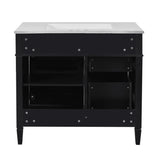36'' Bathroom Vanity with Top Sink, Modern Bathroom Storage Cabinet with 2 Drawers and a Tip-out Drawer, Single Sink Bathroom Vanity