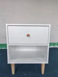 23.22''H Wooden Nightstand with One Drawer One Shelf for Kids, Adults, White