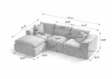 Modern Chenille cloud sofa, freely combinable, comfortable to sit on, suitable for modern living room furniture in homes, apartments, and offices