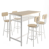 5-Piece Kitchen Counter Height Table Set, Bar Table with 4 Chairs