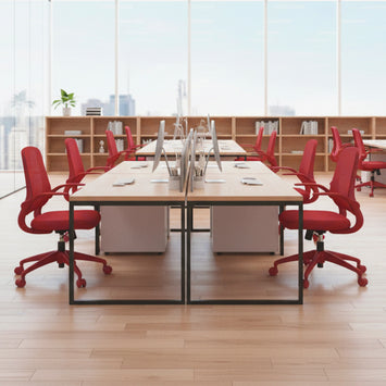 Ergonomic Color Office Chair 500lb (About 226.8kg), Home Office, Mesh Back, Integrated Molded Foam, Comfortable Sitting, Flipping Armrest, Fireproof, Rotating, Lifting Multifunctional Chair (Red)