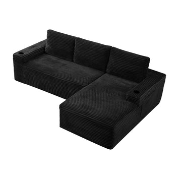 104 Inch Cloud Sectional Couch,Modern Modular Sectional Sofa with Deep Seat,Corduroy Boneless Couches with L-Shape Chaise for Living Room Bedroom,No Assembly Required