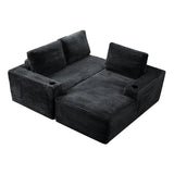 104 Inch Cloud Sectional Couch,Modern Modular Sectional Sofa with Deep Seat,Corduroy Boneless Couches with L-Shape Chaise for Living Room Bedroom,No Assembly Required