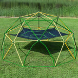 13ft Geometric Dome Climber Play Center, Kids Climbing Dome Tower with Hammock, Rust & UV Resistant Steel Supporting 1000 LBS