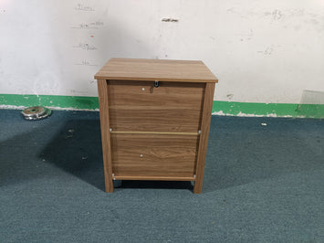 Wood Nightstand with Drawer and Open Shelf, Modern Bedside Table with Storage, Wooden End Table for Bedroom, Living Room or Apartment, Natural Finish, Brown