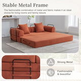 UNITED WE WIN Foldable and compressible sofa, featuring a sturdy metal frame, It allows you to freely create a personalized leisure area. A combination of modern metal and fabric for Small Spaces