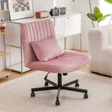 Modern Linen Blue Criss Cross Office Chair - Product Details