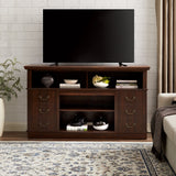Retro TV Stand with Storage for TVs up to 65'', Mid Century Modern TV Stand & Entertainment Center with Shelf,TV Stand for Media,TV Console Table for Living Room Espresso 60"W*15.75"D*34.25"H