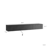 Floating TV Stand Wall Mounted with 16 Color LEDs,67" Modern TV Stand, Floating TV Cabinet Entertainment Center for 55 60 65 Inch TV,Black