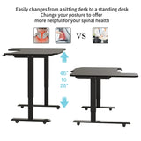 L-Shaped 59" Height Adjustable Electric Standing Desk, Sit and Stand Up Computer Desk For Home Office Black
