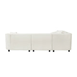 104" L-Shaped Curved Contemporary Sectional Sofa in Beige: Plush 4-Seater, Sculptural Design & Premium Bouclé Upholstery – Modern Luxury for Spacious Living
