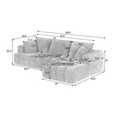 Chenille L-Shape Luxury Sectional Oversized Sofa,Mnimalist Design,Comfy Sleeper Couch for Living Room,Apartment&Reception Spaces,No Assembly Required