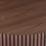31.49'' Round Coffee Table Small Coffee Table for Apartment, Modern Living Room Coffee Table with Sturdy Pedestal,WALNUT (Same Sku:W876P243947)