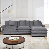 108-inch L-shaped modular frame chenille fabric sofa, featuring a versatile design that adapts to any interior space, delivering boundless comfort and contemporary style.
