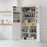 [Assembly Video Provided]TOPMAX 40.2x20x71.3inch High Freestanding Kitchen Pantry Large Cupboard Storage Cabinet with 2 Drawers, 2 Adjustable Shelves, 8 Door Shelves for Kitchen, Dining Room,Gray