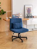 Modern Linen Blue Criss Cross Office Chair - Product Details
