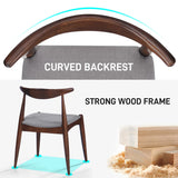 [Video] Set of 2 Rubberwood Dining Chairs with Ergonomic Backrest & Comfort Cushions, Walnut+Light Gray (same sku: 59296.00FDBEI)