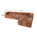 122" Modern L-Shaped Sectional Sofa with High-Density Fully Compressed Sponge and Chaise Lounge, 2-Piece Set, Fully Assembled Right Hand Facing, Perfect for Living Room, Lounge