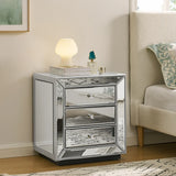 Three drawer cabinet with bead mirror finish