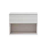 set of 2 nightstand with Stylish Wall-Mounted Cabinet - Dustproof Drawer + Open Area, 3-Stage Rails, Carved Design, Anti-Wobble, DIY-Matchable, Multi-Scene