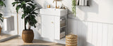 [Video]21.6inch Modern Floating Bathroom Vanity with Ceramic Basin - Perfect for Small Bathrooms, Right side storage