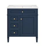 30'' Bathroom Vanity with Top Sink, Modern Bathroom Storage Cabinet with 2 Drawers and a Tip-out Drawer, Single Sink Bathroom Vanity